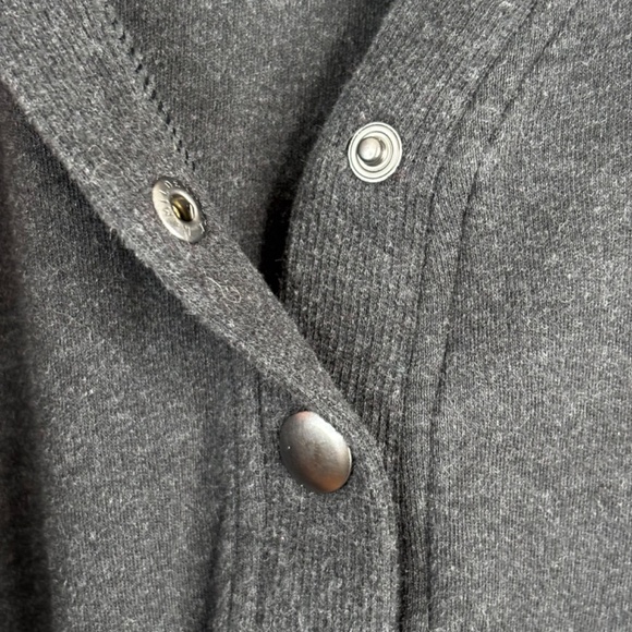 Pact Organic Cotton Airplane Button Tunic L Henley Charcoal Minimalist Lounge - Picture 5 of 11